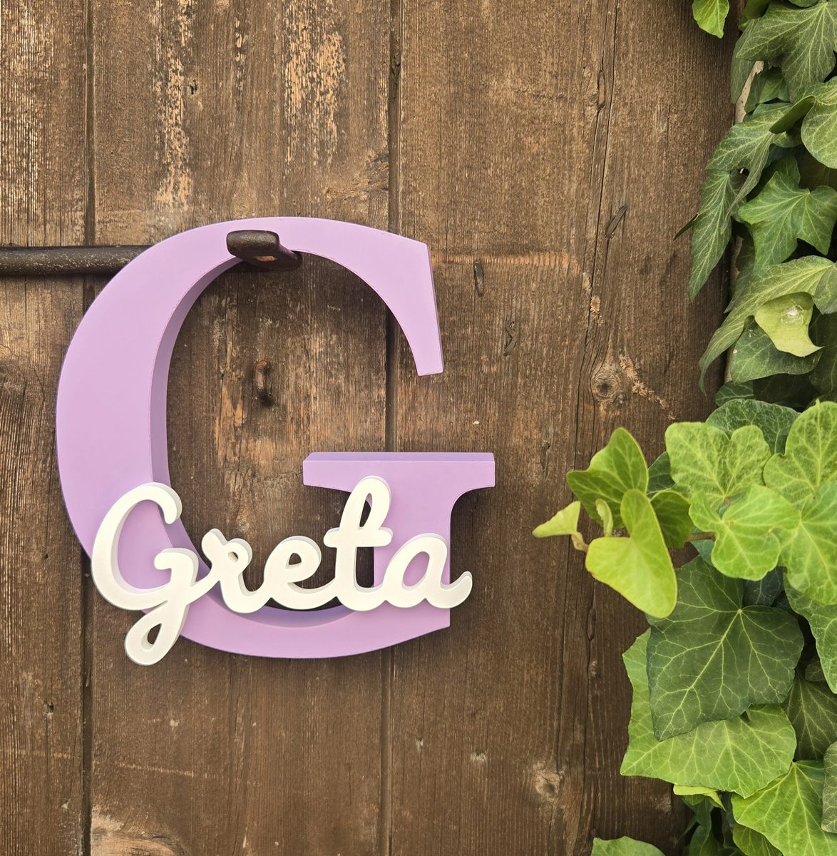 Lettera G 3D personalizzata da 30 cm color lilla